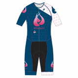 Windburn Magenta "X" PERFORMANCE Aero Short Sleeve Tri Suit (Name/Country)