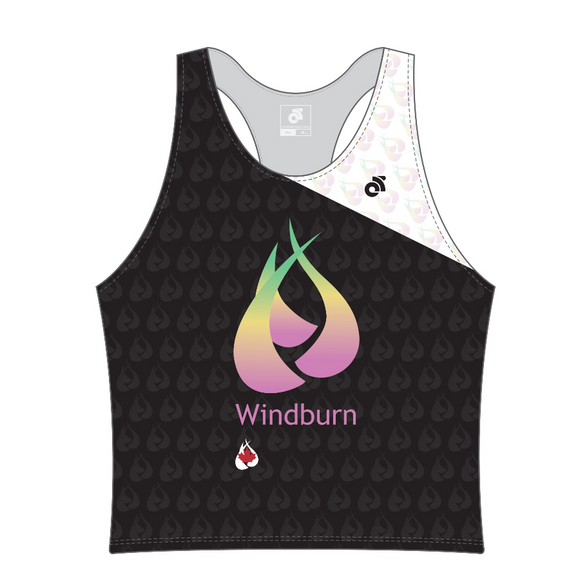 Windburn Harlequin “X” Apex Men's Marathon Singlet (Helium)