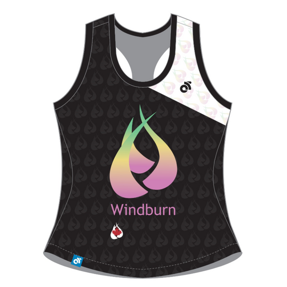 Windburn Harlequin “X” Bella Racerback Singlet