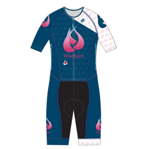 Windburn Magenta "X" PERFORMANCE Aero Short Sleeve Tri Suit