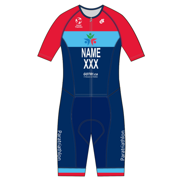 Paratriathlon Ontario PERFORMANCE Aero Short Sleeve Tri Suit (Name & Country)