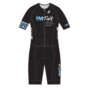 IMTalk Blue Performance Aero Short Sleeve Tri Suit